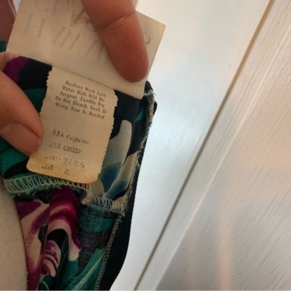 RARE Vintage 1980s Puff Sleeve Midi Hawaiian Dress - Small - Picture 8 of 8